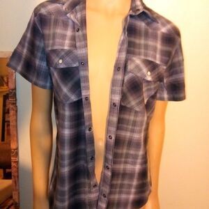 NWT J.Ferrar gray plaid button down, size small